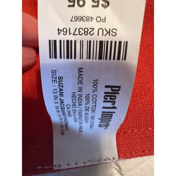 3 Pier 1 Imports Suzani Jacquard woven Cotton Placemats table top decor Boho nwt - Picture 5 of 7